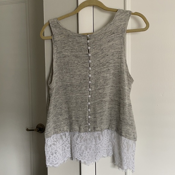 LAST CALL - Like new! Generation Love Sleeveless Top with Lace and buttons - Picture 2 of 5